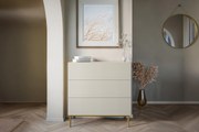 Nicole komód 100 cm - kasmír / arany lábak