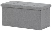 Zsámoly tárolóhellyel, szürke, 76 x 37 x 37 cm