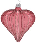 Üveg kézzel fújt karácsonyfadísz készlet 3 db-os 9 cm Heart – Ego Dekor