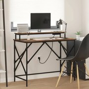 Asztal tárolóval Füstölt tölgy 100 x 50 x 86.5 cm Faanyag