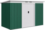 Outsunny Fém Szerszámtároló 6.3m³ 280x130x172cm Eszköztároló Penta Tetővel Csúszóajtóval Időjárásálló Kerti Sátor Kültéri Kerti Tároló Szekrény Udvari