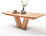 MANAGUA B Kerekített Fehérített Tömör Tölgyfa Bővíthető étkezőasztal 140-220cm