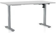 Állítható magasságú asztal OfficeTech A, 140 x 80 cm, szürke alap, világos szürke