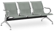 Fém pad a váróterembe REST, 3 ülés, szürke