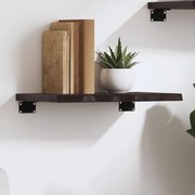 sötétbarna kezelt tömör tölgyfa fali polc 40x20x2 cm