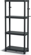 Műhelypolc STACKARO SOLID SMALL, 58x28x131,5cm, fekete Prosperplast