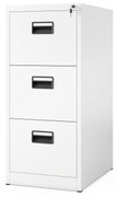 Fém irattartó szekrény, 3 fiókos SARA V3, 460 x 1020 x 620 mm, fehér