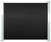 fekete behúzható oldalsó napellenző 120 x 300 cm