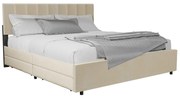 Soria kárpitozott ágy fiókokkal 180 x 200 bézs