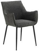 Sötétszürke kárpitozott étkezőfotel Bonita – Actona
