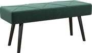 HOMCOM Velúr Hatású Kárpitozott Pad, Ágyvégi Pad X Mintával, Acél Lábakkal, Cipőpad Hálószobába, Nappaliba, Előszobába, 100 x 36 x 45 cm, Zöld | Aosom