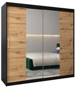 Ruhásszekrény 200 cm Toki 1 (matt fekete + artisan tölgy). 1064935