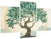 Kép – Elegáns mozaik fával (90x60 cm)