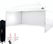 Kerti sátor 3x4,5m Acél | Gyorsan felállítható Pavilon Eseményekhez és Partikhoz - plusz 3 oldalfal - Fehér