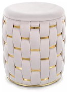 Tiara bársony puff - világos bézs