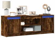 füstös tölgy színű szerelt fa LED-es TV-szekrény 139,5x34x50 cm
