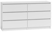 Aldabra M6 140 2X3 komód, 138x75x40 cm, fehér