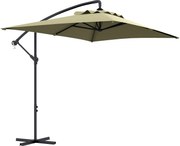 Outsunny Eccentrikus Napernyő 294x193 cm Zöldségfélékhez Kereszttalppal és Kézi Forgatós Mechanizmussal, Vízálló UV Védelemmel a Teraszra és Kertbe Be