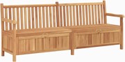 vidaXL pad tárolóval ajtóval Barna 228 x 60 x 90 cm Tömör Teakfa