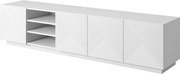 Asha fali TV-szekrény 200 cm, polccal - matt fehér