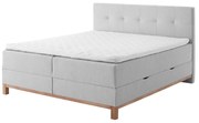 Világosszürke boxspring ágy tárolóhellyel 160x200 cm Catania - Meise Möbel