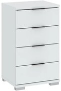 4 Fiókos Kis Szekrény Fehér Színben. PRAGA 42x46x79 cm.