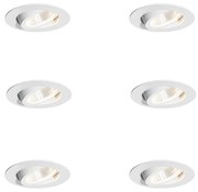 6 darabos süllyesztett spotlámpa szett fehér 6,8 cm LED-del 750 lm dimmelhető IP65 - Gaius