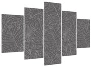 Kép - Szürke pálmalevelek (150x105 cm)