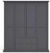 Szürke ruhásszekrény 181x201 cm Paris – Tvilum