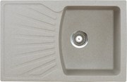 Quadro Plus Metalac 137412 Gránit Mosogatótálca - Extra mély, Csepegtetőtálcás, Bézs