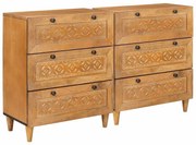 Széf 2 pcs Barna 60 x 33 x 75 cm tömör mangófa