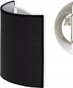 Modern fali lámpa Lenvászon fekete beltéri Led lámpabúra 25 cm