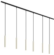Modern sínrendszer 6 függőlámpa beépítéssel bézs és fekete színben 1 fázisú - Slimline Keno