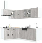 11 darabos konyhaszekrény szett Porto szürke sonoma műfa