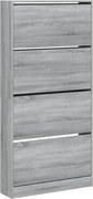 vidaXL szürke sonoma cipőszekrény 4 kihajtható fiókkal 80x21x163,5 cm
