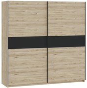 BERNO 200 cm Gardróbszekrény Tölgy/Antracit Színben.