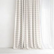 Goldea pamut drapéria - latté kockás 140x150 cm