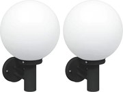 vidaXL Kültéri Fali Lámpa 2 pcs Fekete 28 x 25 x 38 cm