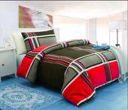 Piros kockás pamut ágyneműhuzat