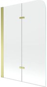 Mexen Felix 2 szárnyas kádparaván 80 x 140 cm, Átlátszó, Arany - 890-080-002-50-00