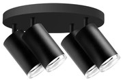 Polux Fürdőszobai spotlámpa TURYN 4xGU10/10W/230V IP44 fekete SA1916