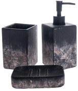 Bain 3 darabos cement fürdőszoba kiegészítő szett,fekete