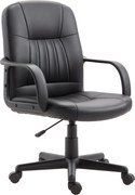 Vinsetto Ergonomikus és Forgós Irodai Szék, Magasságállítható Irodai Karosszék Műbőr Kárpitozással 60x60x94-103cm Fekete | Aosom