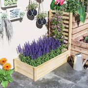Outsunny Négyzet Fából Készült Kert Edény Rács 115 x 60 x 110 cm Természetes Fa Hatással | Aosom