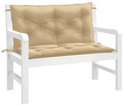 2 db melange bézs szövet kerti padpárna 100 x 50 x 7 cm