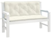 2 db melange krémszínű szövet kerti padpárna 120x50x7 cm