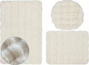 Fürdőszobaszőnyeg Csúszásgátló Aruba 3D Puha Bolyhos Ekrü 3 részes