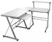 fehér szerelt fa sarok számítógépasztal 132 x 112 x 99 cm