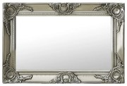 ezüstszínű barokk stílusú fali tükör 60 x 40 cm