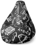 Pear babzsák fekete-fehér iskola - gyerek, fekete